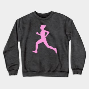 Pink Running Girl Crewneck Sweatshirt